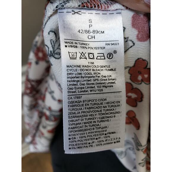 Women's Banana Republic Paisley Print Lace-Up Top with Long Sleeves Size S - Picture 4 of 5